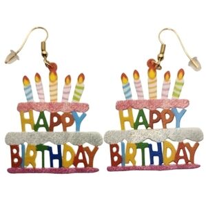 Happy Birthday Cake Earrings‎